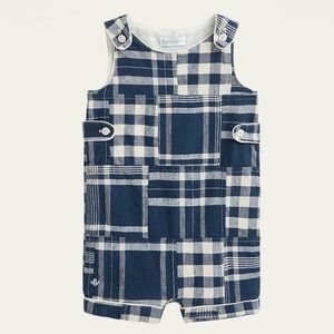Ralph Lauren Baby Boy Navy Patchwork Overalls - Size 3M